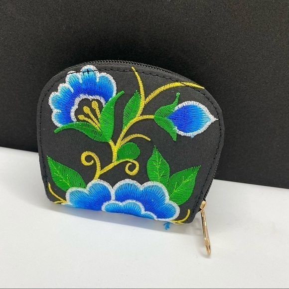 Handbags - Mexican Embroidered Coin Wallet coin Pouch Floral